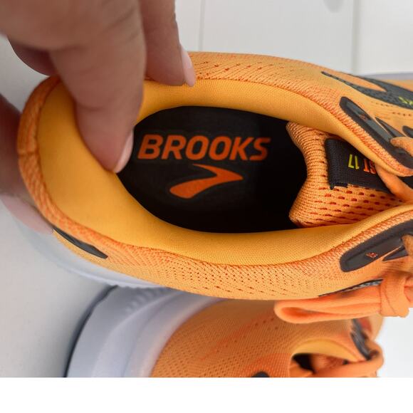 Brooks Ghost 17 Mens Running Sneakers Size 11.5D Orange Walking Trail Athletic - Picture 9 of 11